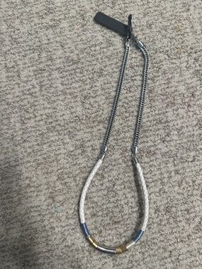 vintage J.Crew beaded leather rope necklace